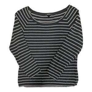 Escada popover black with thin white strip scoop neck top size 36/6 size small